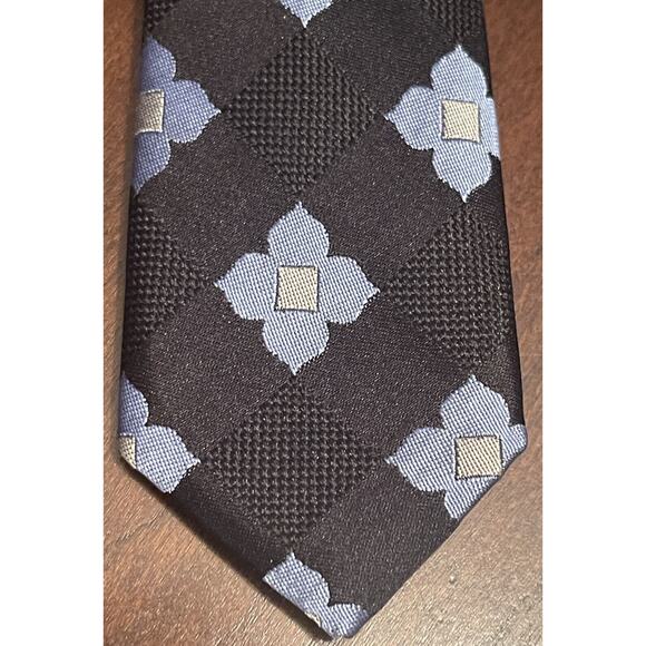 Michael Michael Kors Black Blue 100% Silk Men’s Neck Tie Made In China - Picture 6 of 9
